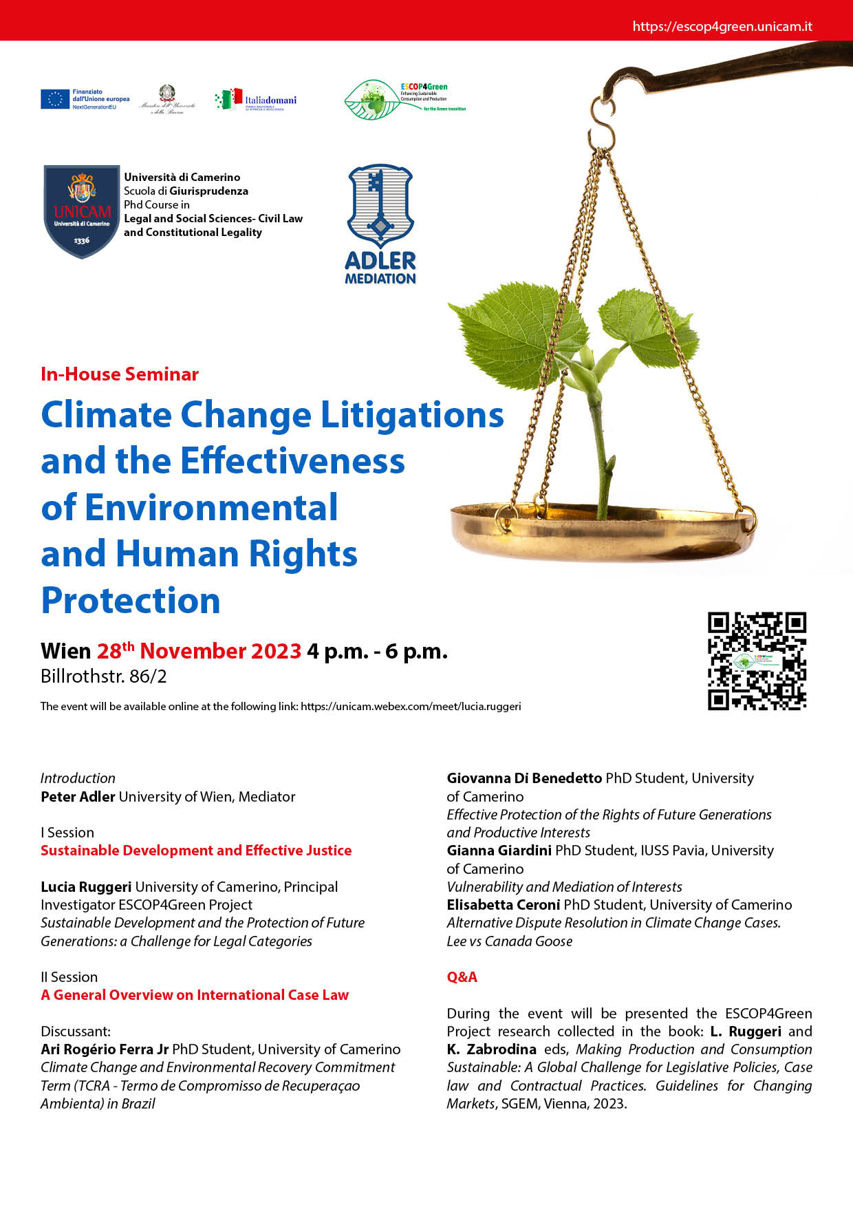 In-House Seminar "Climate Change Litigations and the Effectiveness of Environmental and Human Rights Protection"