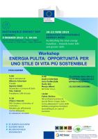 Workshop- ENERGIA PULITA: OPPORTUNITÀ PER UNO STILE DI VITA PIÙ SOSTENIBILE